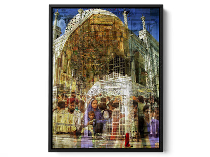 Rhythm of India Delhi photograph under acrylic glass with black floater frame, 15 by 20 inch artwork