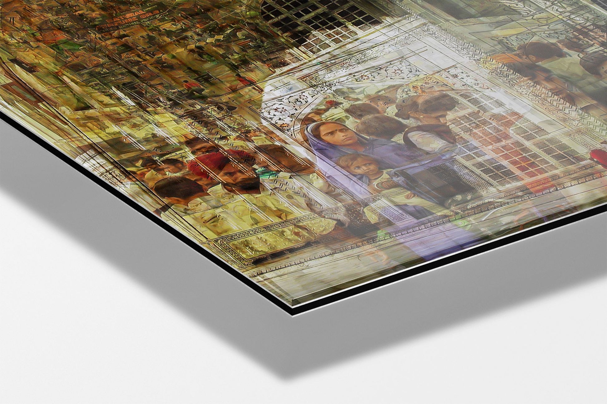 Rhythm of India photograph mounted on Aluminum Dibond under acrylic glass, close detail