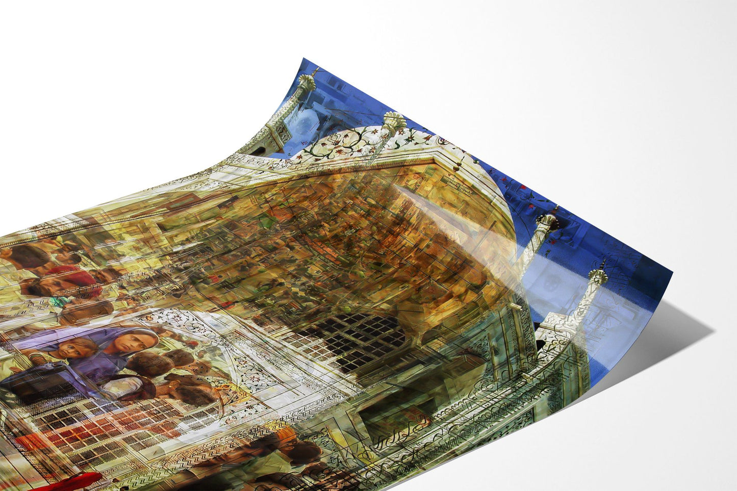 Close up of the Rhythm of India fine art photograph printed on Fuji Crystal DP II paper, showing layered Taj Mahal detail