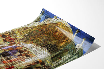 Close up of the Rhythm of India fine art photograph printed on Fuji Crystal DP II paper, showing layered Taj Mahal detail