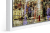 Rhythm of India photograph under acrylic glass with white floater frame, close up detail