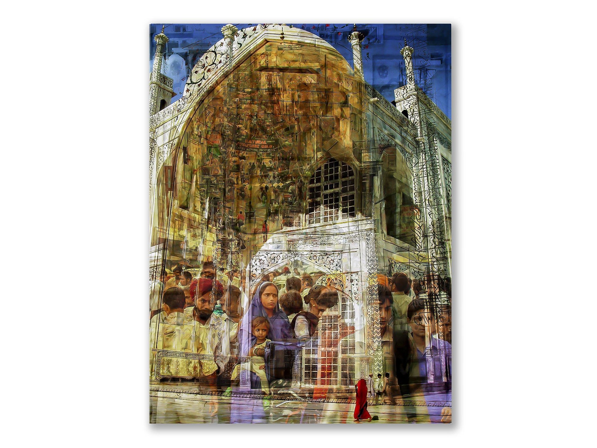 Rhythm of India Taj Mahal photograph mounted under acrylic glass, front view