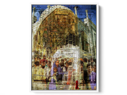 Rhythm of India Agra photograph under acrylic glass with white floater frame, 15 by 20 inch artwork