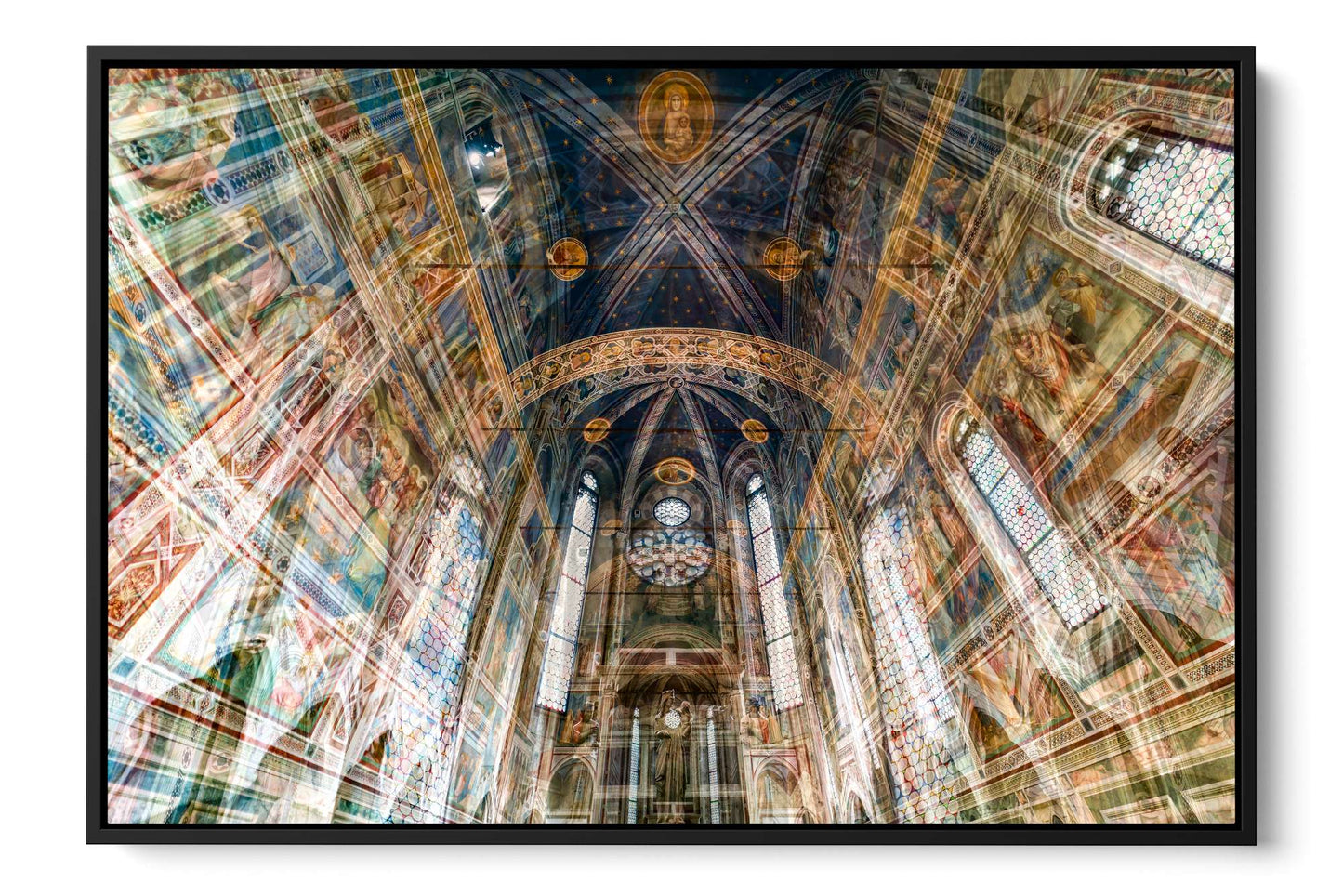 Scrovegni Chapel Padua photograph under acrylic glass with black floater frame, 24 by 36 inch artwork