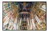 Scrovegni Chapel layered photograph under acrylic glass with black floater frame, 40 by 60 inch artwork