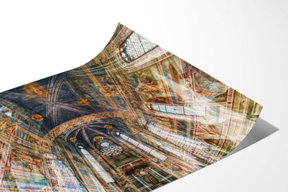 Close up of the Scrovegni Chapel fine art photograph printed on Fuji Crystal DP II paper, showing layered fresco detail