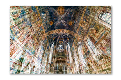 Scrovegni Chapel Giotto frescoes photograph mounted under acrylic glass, front view