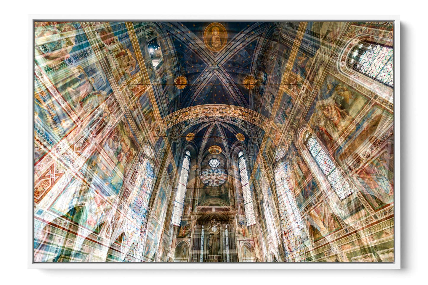 Scrovegni Chapel Padua photograph under acrylic glass with white floater frame, 24 by 36 inch artwork