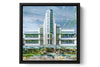 The Breakwater Ocean Drive photograph under acrylic glass with black floater frame, 15 inch artwork