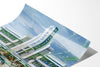 Close up of The Breakwater fine art photograph printed on Fuji Crystal DP II paper, showing layered Art Deco detail