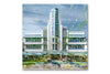 The Breakwater Art Deco hotel photograph mounted under acrylic glass, front view