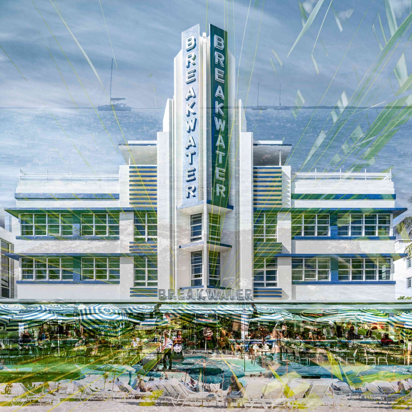 The Breakwater Miami Beach Art Deco photography print by Charlotte Fonne, layered fine art from the Structural Series