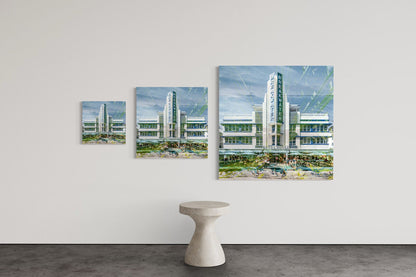 The Breakwater limited edition photography print shown in three sizes, 15, 25 and 40 inches square