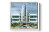 The Breakwater Ocean Drive photograph under acrylic glass with white floater frame, 15 inch artwork
