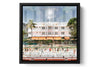 The Cardozo Ocean Drive photograph under acrylic glass with black floater frame, 15 inch artwork