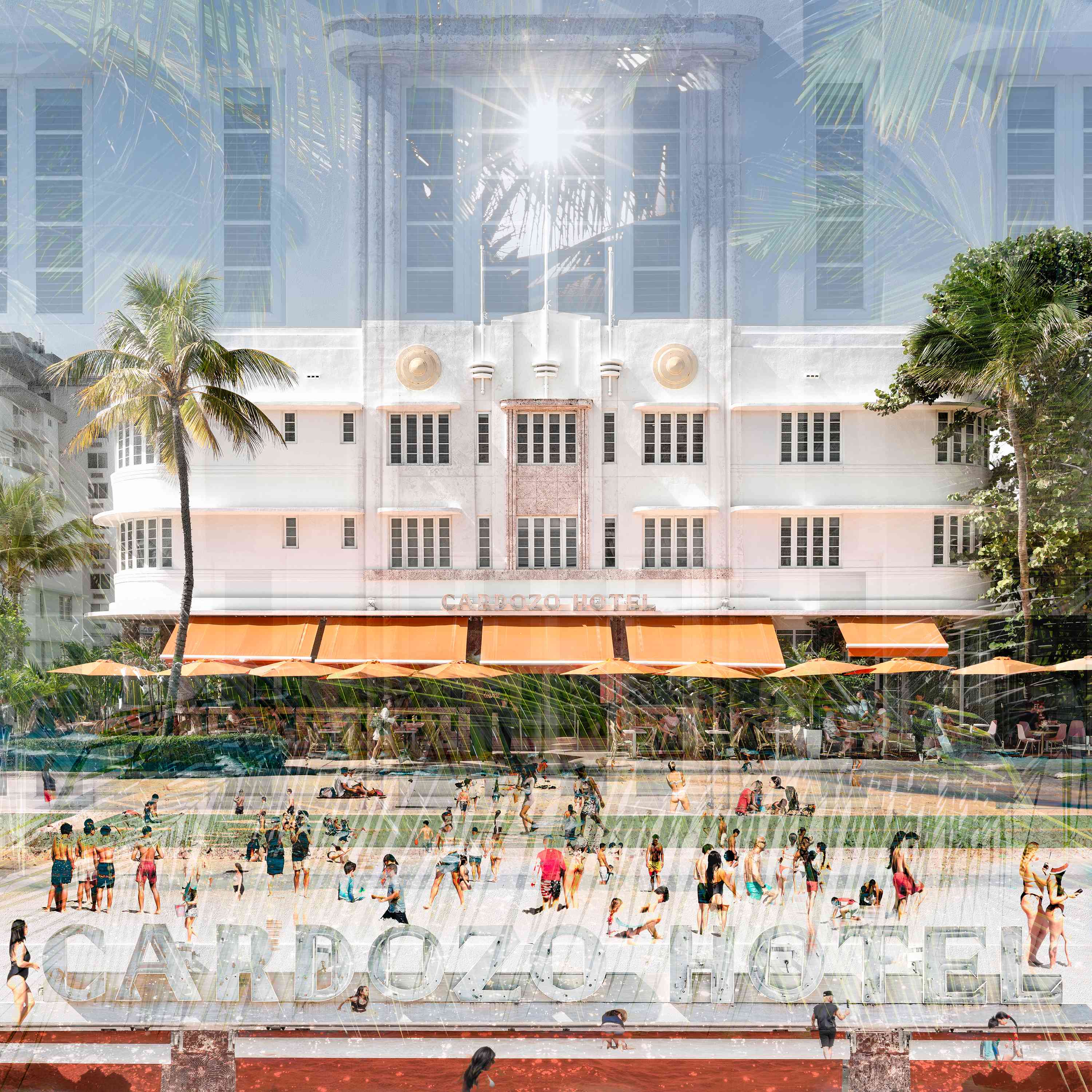 The Cardozo Miami Beach Art Deco photography print by Charlotte Fonne, layered fine art from the Structural Series