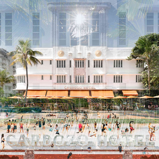The Cardozo Miami Beach Art Deco photography print by Charlotte Fonne, layered fine art from the Structural Series