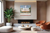 The Cardozo layered photography print displayed above a sofa in a modern living room interior