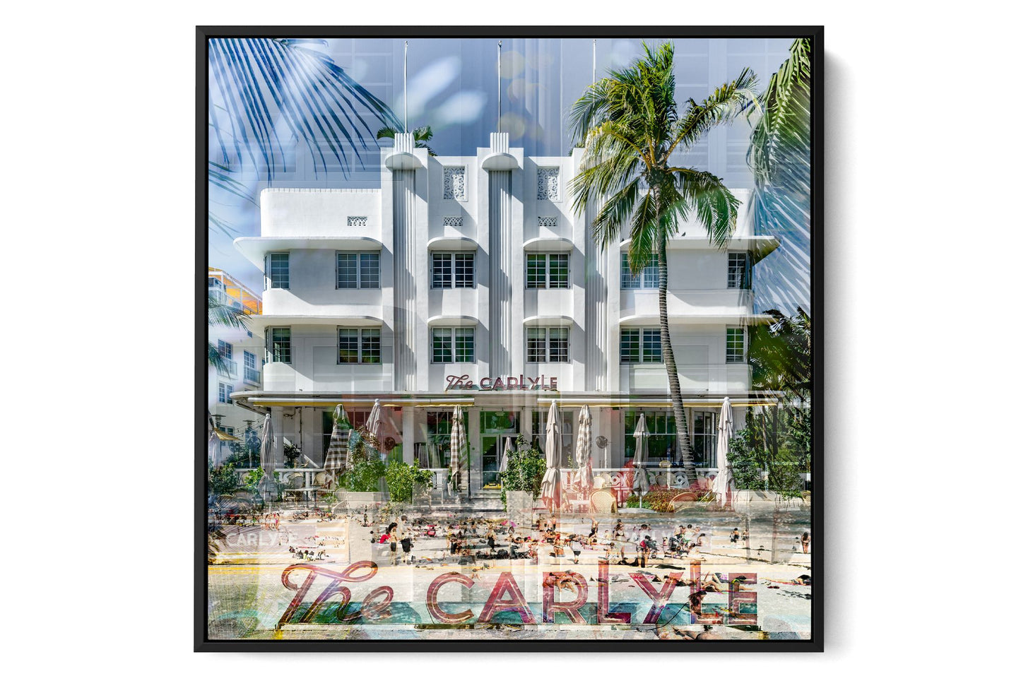 The Carlyle Ocean Drive photograph under acrylic glass with black floater frame, larger sizes