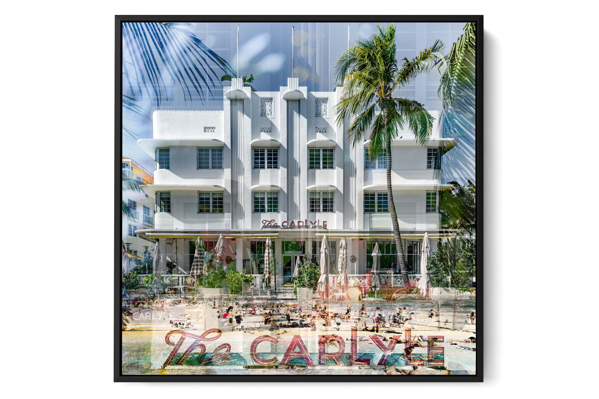 The Carlyle Ocean Drive photograph under acrylic glass with black floater frame, larger sizes