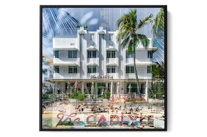 The Carlyle Ocean Drive photograph under acrylic glass with black floater frame, larger sizes