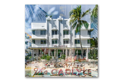 The Carlyle Art Deco hotel photograph mounted under acrylic glass, front view