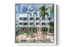 The Carlyle Ocean Drive photograph under acrylic glass with white floater frame, 15 inch artwork