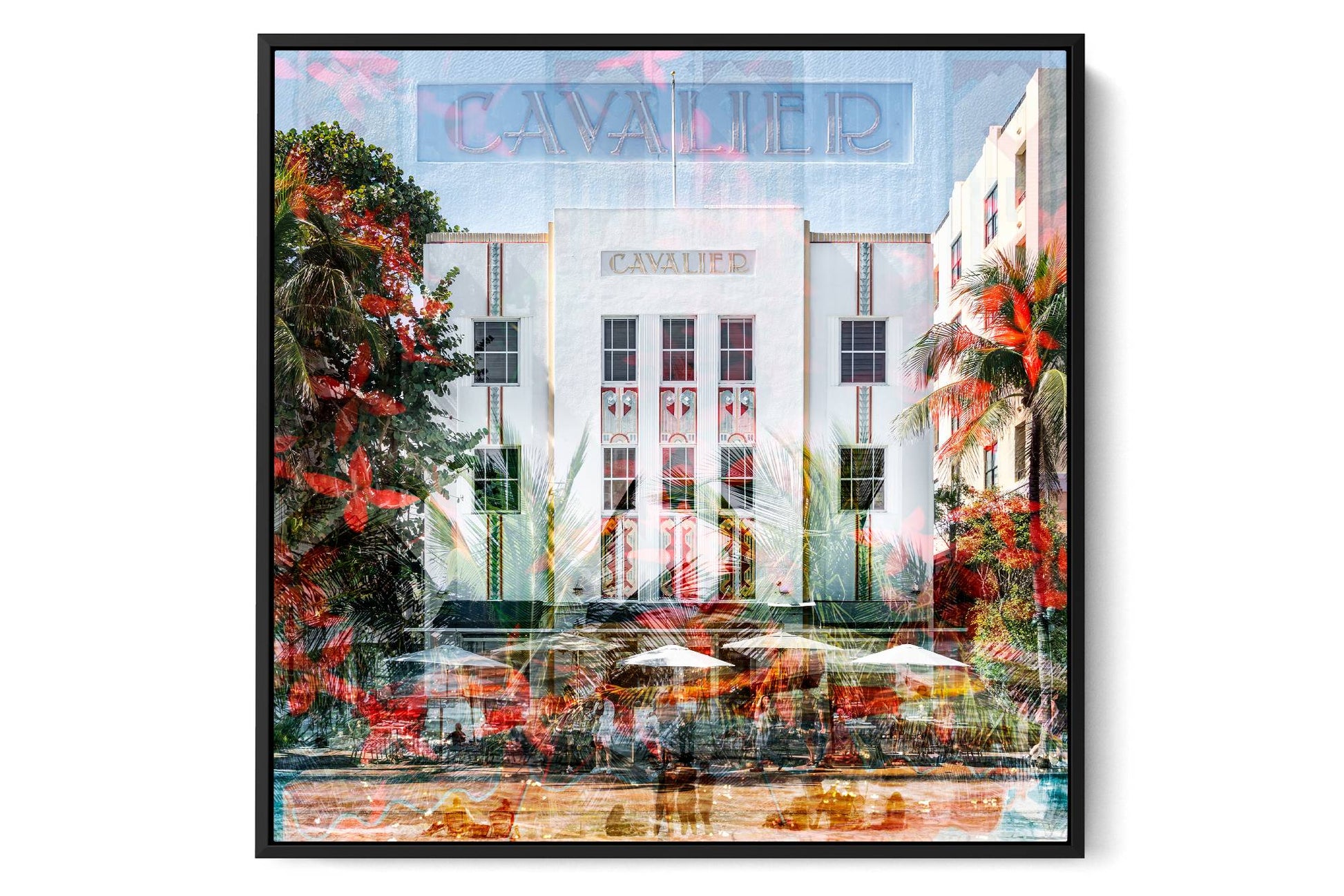 The Cavalier Ocean Drive photograph under acrylic glass with black floater frame, larger sizes