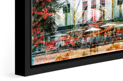 The Cavalier photograph under acrylic glass with black floater frame, close up detail