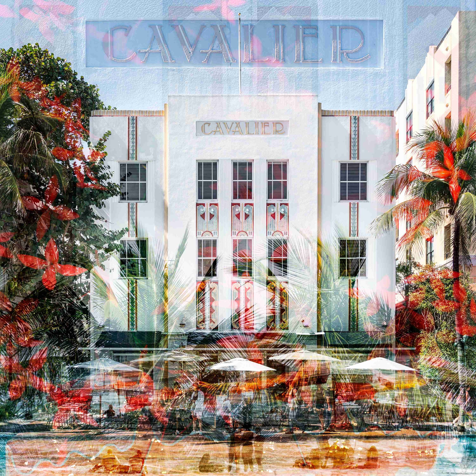 The Cavalier Miami Beach Art Deco photography print by Charlotte Fonne, layered fine art from the Structural Series