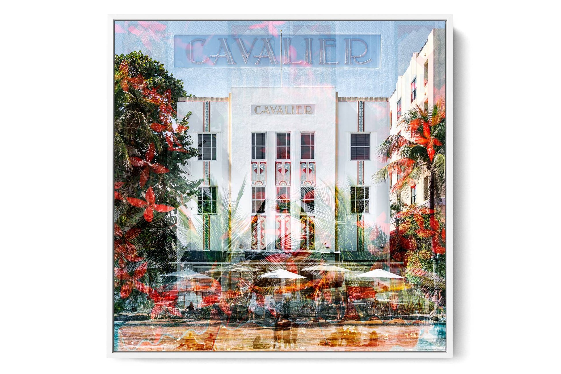 The Cavalier Ocean Drive photograph under acrylic glass with white floater frame, larger sizes
