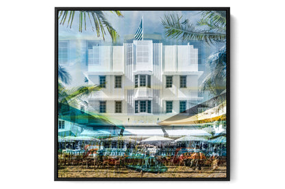 The Leslie Ocean Drive photograph under acrylic glass with black floater frame, larger sizes