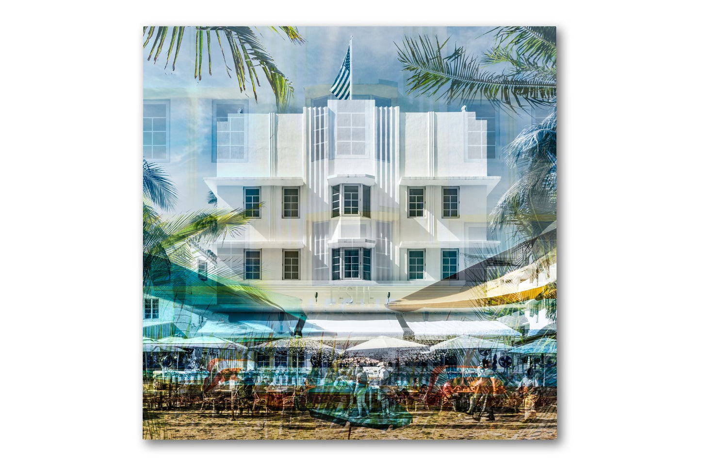 The Leslie Art Deco hotel photograph mounted under acrylic glass, front view