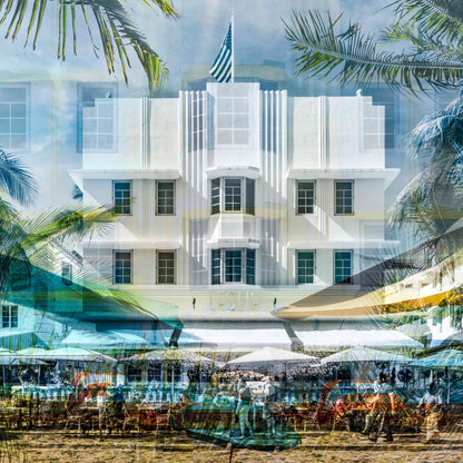 The Leslie Miami Beach Art Deco photography print by Charlotte Fonne, layered fine art from the Structural Series