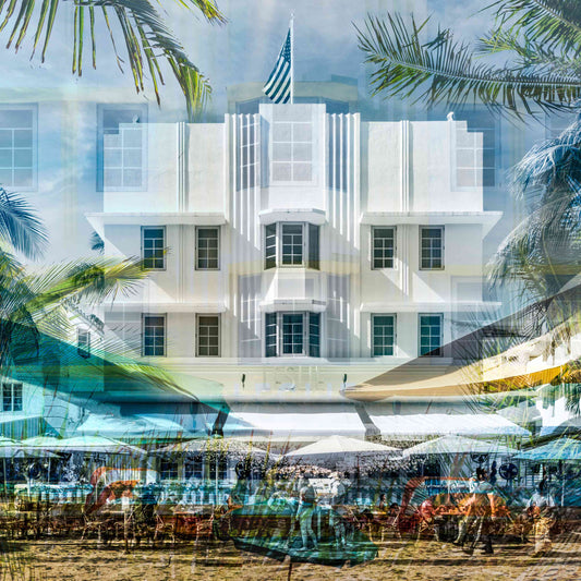 The Leslie Miami Beach Art Deco photography print by Charlotte Fonne, layered fine art from the Structural Series