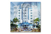The Park Central Art Deco hotel photograph mounted under acrylic glass, front view
