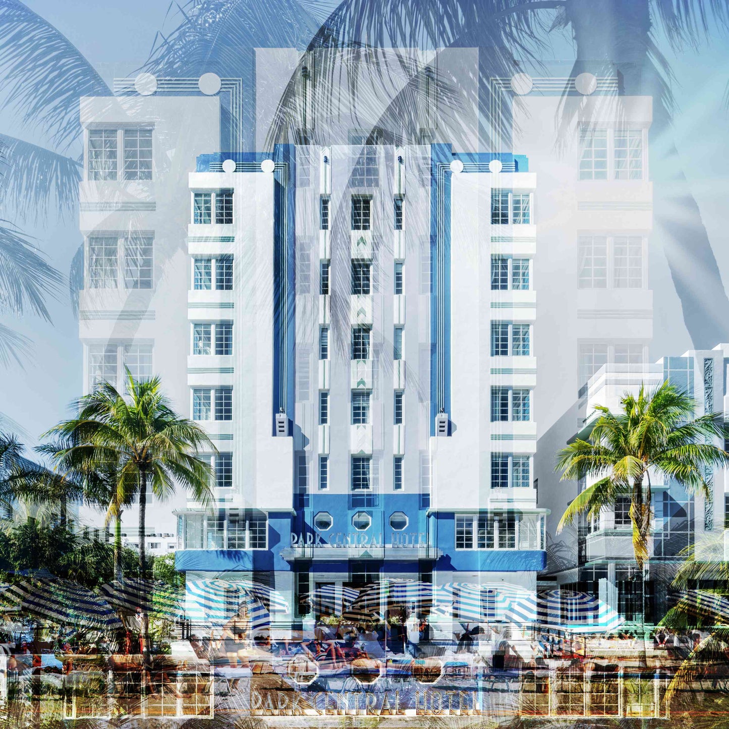 The Park Central Miami Beach Art Deco photography print by Charlotte Fonne, layered fine art from the Structural Series