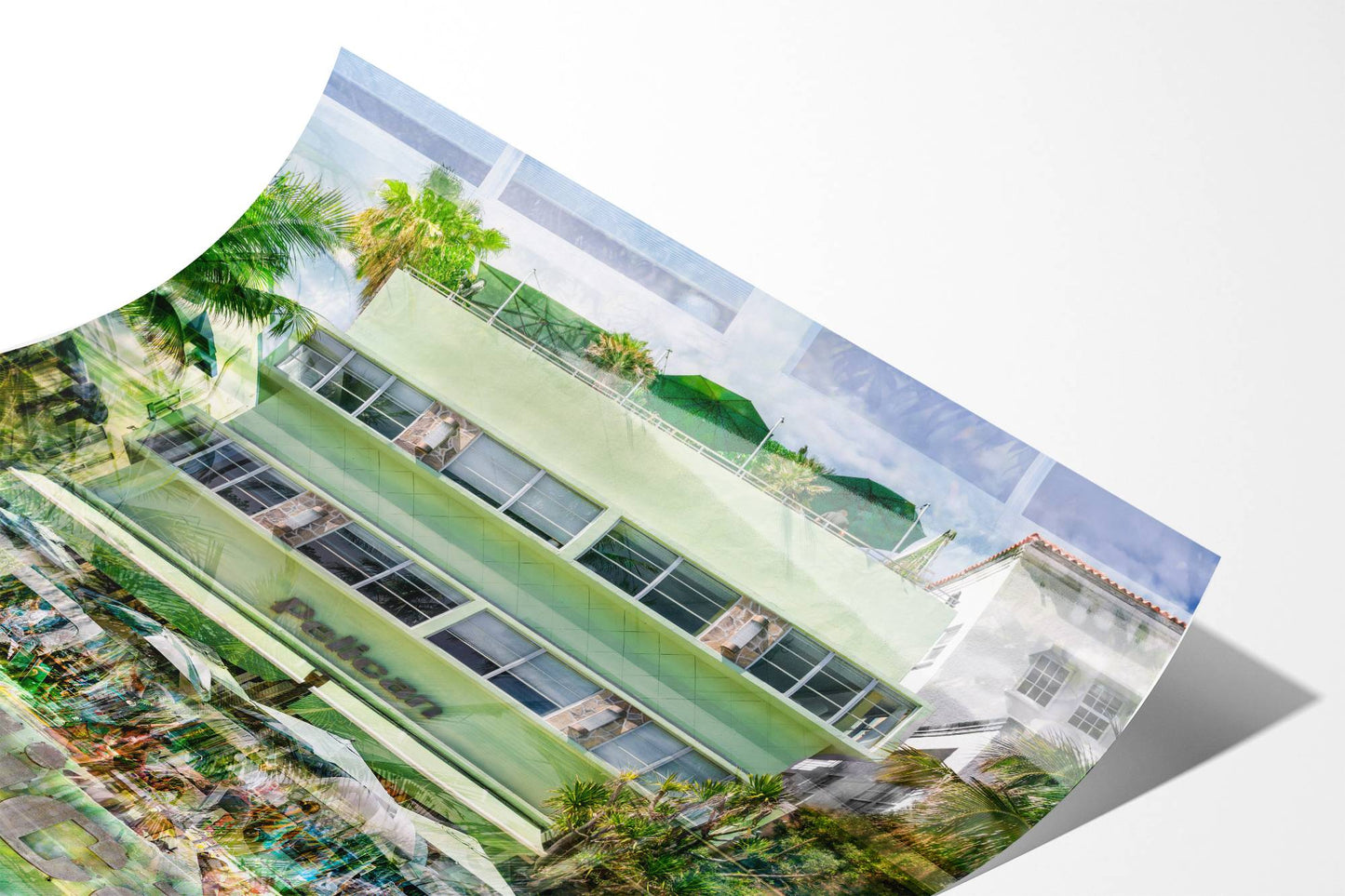 Close up of The Pelican fine art photograph printed on Fuji Crystal DP II paper, showing layered Art Deco detail