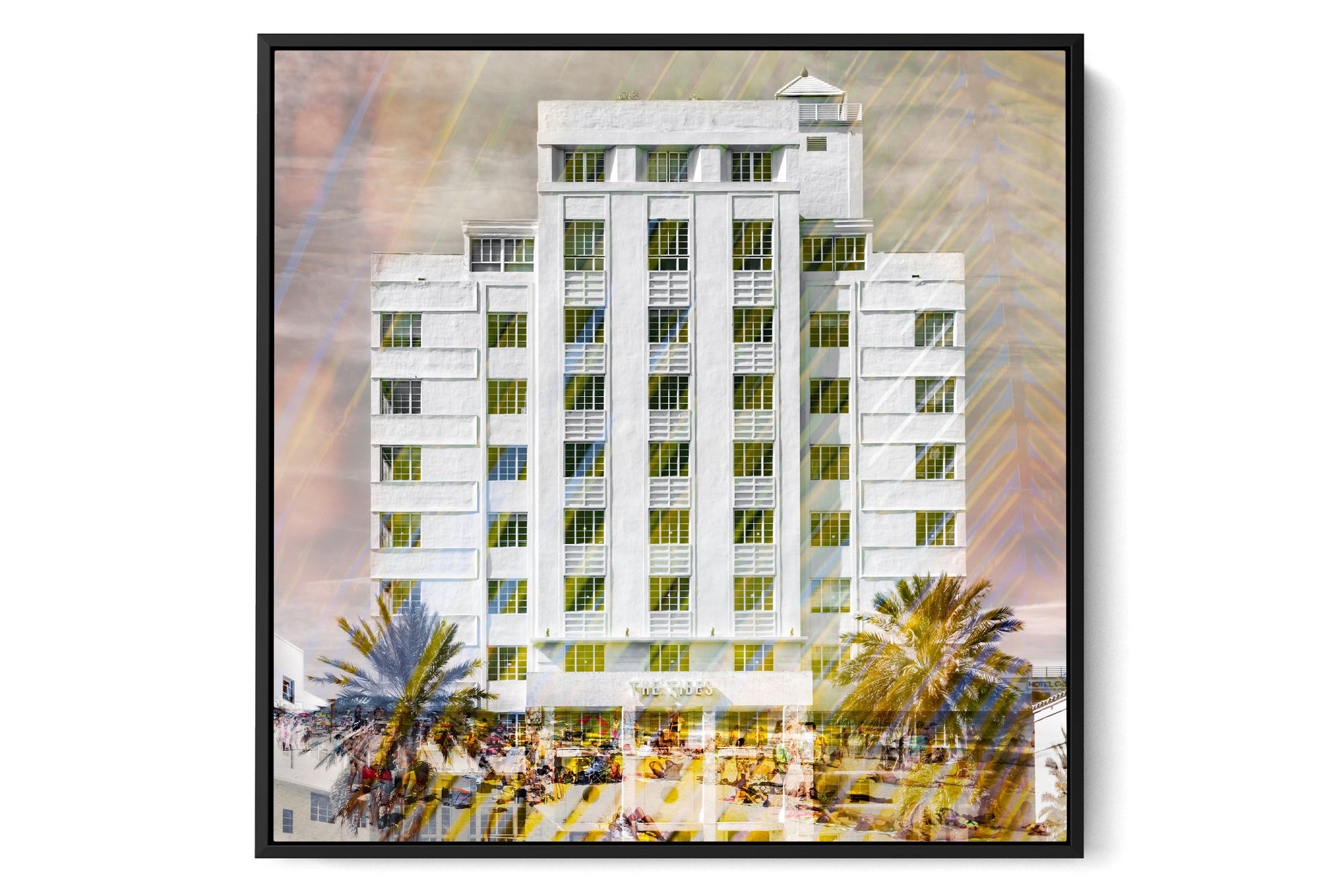 The Tides Ocean Drive photograph under acrylic glass with black floater frame, larger sizes