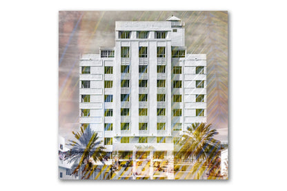 The Tides Art Deco hotel photograph mounted under acrylic glass, front view