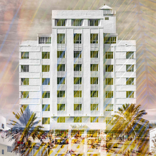 The Tides Miami Beach Art Deco photography print by Charlotte Fonne, layered fine art from the Structural Series