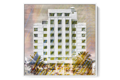 The Tides Ocean Drive photograph under acrylic glass with white floater frame, larger sizes