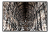 Trinity Library layered photograph under acrylic glass with black floater frame, 40 by 60 inch artwork