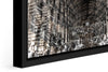 Trinity Library photograph under acrylic glass with black floater frame, close up detail